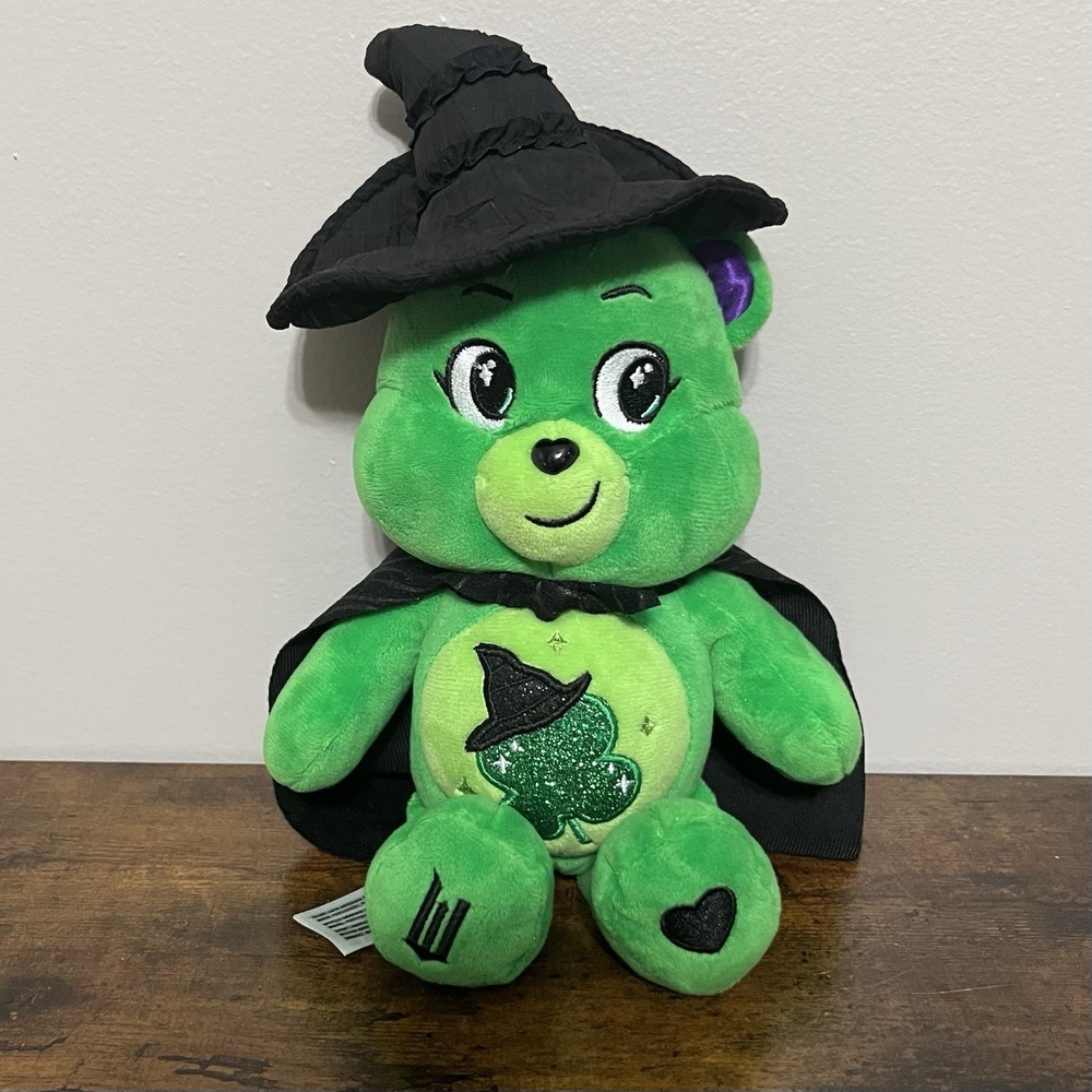 Care Bears Wicked Good Luck Bear Elphaba Witch 10" Plush Green 2025